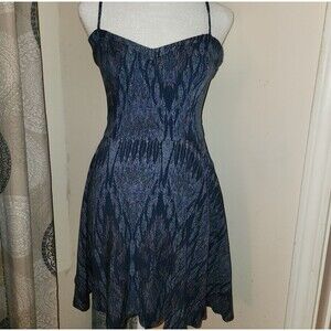 Aeropostale Neon Pointillism Skater Dress Neon Navy sz small babydoll y2k flowy